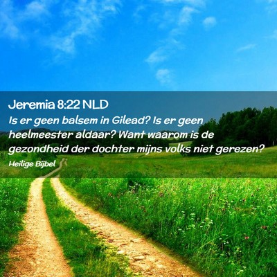 Picture 02 - Jeremia 8:22 NLD - Is er geen balsem in Gilead? Is er geen - Bible Verse Picture