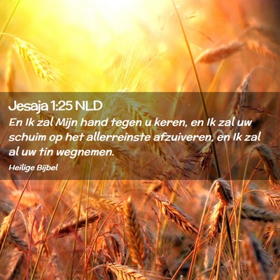Picture 02 - Jesaja 1:25 NLD - En Ik zal Mijn hand tegen u keren, en Ik zal uw - Bible Verse Picture