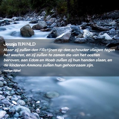 Picture 02 - Jesaja 11:14 NLD - Maar zij zullen den Filistijnen op den schouder - Bible Verse Picture
