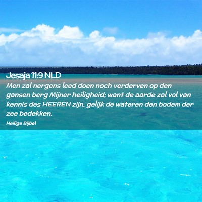 Picture 02 - Jesaja 11:9 NLD - Men zal nergens leed doen noch verderven op den - Bible Verse Picture