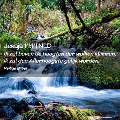 Picture 02 - Jesaja 14:14 NLD - Ik zal boven de hoogten der wolken klimmen, ik - Bible Verse Picture