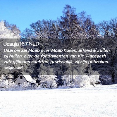 Picture 02 - Jesaja 16:7 NLD - Daarom zal Moab over Moab huilen, altemaal zullen - Bible Verse Picture