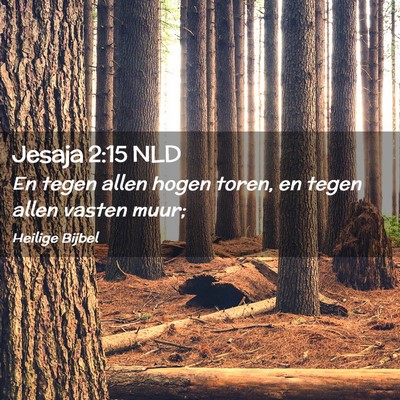 Picture 02 - Jesaja 2:15 NLD - En tegen allen hogen toren, en tegen allen vasten - Bible Verse Picture
