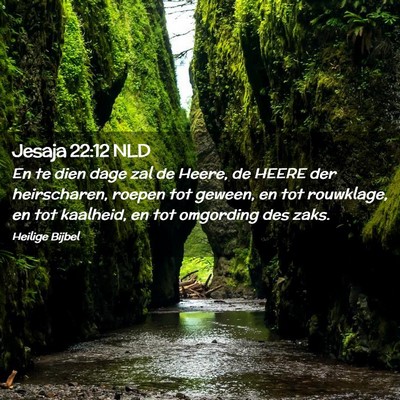 Picture 02 - Jesaja 22:12 NLD - En te dien dage zal de Heere, de HEERE der - Bible Verse Picture
