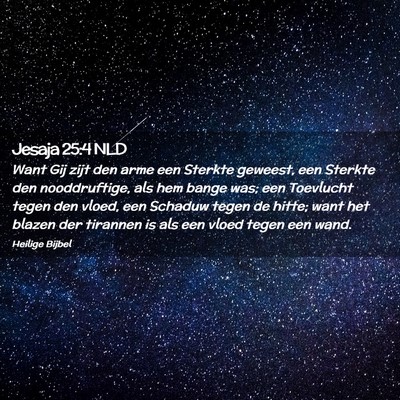 Picture 02 - Jesaja 25:4 NLD - Want Gij zijt den arme een Sterkte geweest, een - Bible Verse Picture