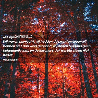 Picture 02 - Jesaja 26:18 NLD - Wij waren bevrucht, wij hadden de smarten, maar - Bible Verse Picture