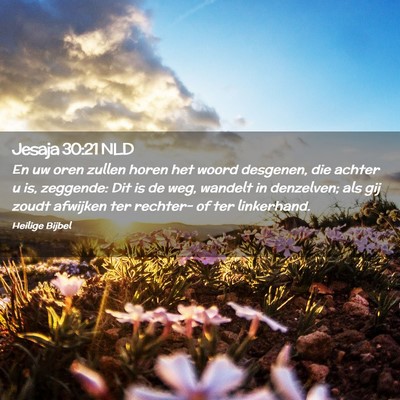 Picture 02 - Jesaja 30:21 NLD - En uw oren zullen horen het woord desgenen, die - Bible Verse Picture