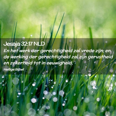 Picture 02 - Jesaja 32:17 NLD - En het werk der gerechtigheid zal vrede zijn; en - Bible Verse Picture