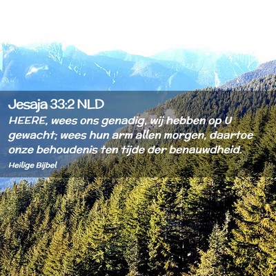 Picture 02 - Jesaja 33:2 NLD - HEERE, wees ons genadig, wij hebben op U gewacht; - Bible Verse Picture