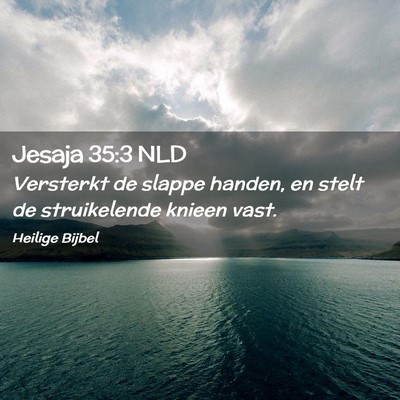 Picture 02 - Jesaja 35:3 NLD - Versterkt de slappe handen, en stelt de - Bible Verse Picture