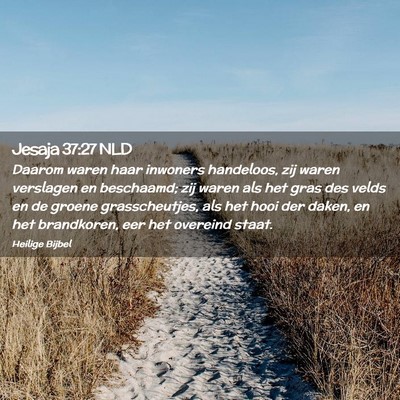 Picture 02 - Jesaja 37:27 NLD - Daarom waren haar inwoners handeloos, zij waren - Bible Verse Picture