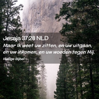 Picture 02 - Jesaja 37:28 NLD - Maar Ik weet uw zitten, en uw uitgaan, en uw - Bible Verse Picture