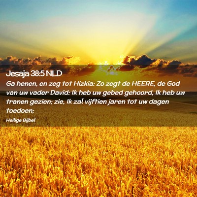 Picture 02 - Jesaja 38:5 NLD - Ga henen, en zeg tot Hizkia: Zo zegt de HEERE, de - Bible Verse Picture