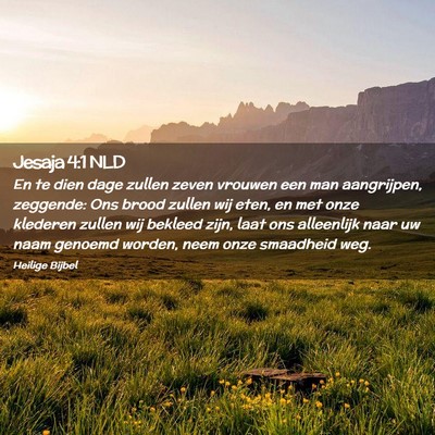 Picture 02 - Jesaja 4:1 NLD - En te dien dage zullen zeven vrouwen een man - Bible Verse Picture
