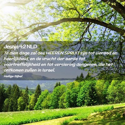 Picture 02 - Jesaja 4:2 NLD - Te dien dage zal des HEEREN SPRUIT zijn tot - Bible Verse Picture