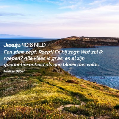 Picture 02 - Jesaja 40:6 NLD - Een stem zegt: Roept! En hij zegt: Wat zal ik - Bible Verse Picture