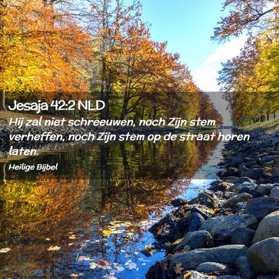 Picture 02 - Jesaja 42:2 NLD - Hij zal niet schreeuwen, noch Zijn stem - Bible Verse Picture