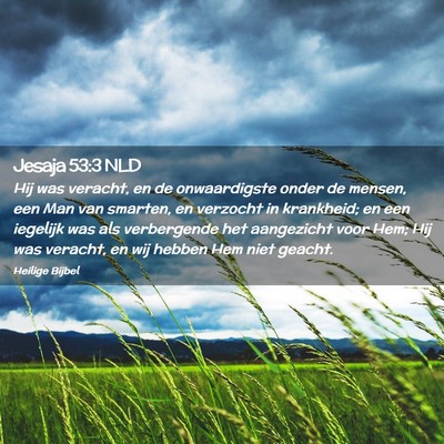 Picture 02 - Jesaja 53:3 NLD - Hij was veracht, en de onwaardigste onder de - Bible Verse Picture