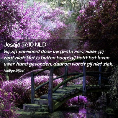 Picture 02 - Jesaja 57:10 NLD - Gij zijt vermoeid door uw grote reis, maar gij - Bible Verse Picture