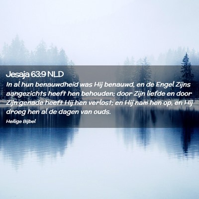 Picture 02 - Jesaja 63:9 NLD - In al hun benauwdheid was Hij benauwd, en de - Bible Verse Picture