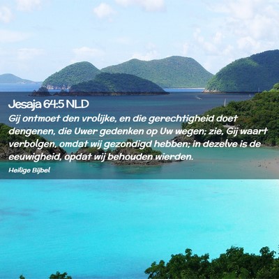 Picture 02 - Jesaja 64:5 NLD - Gij ontmoet den vrolijke, en die gerechtigheid - Bible Verse Picture