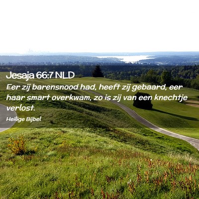 Picture 02 - Jesaja 66:7 NLD - Eer zij barensnood had, heeft zij gebaard, eer - Bible Verse Picture