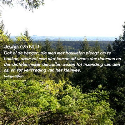 Picture 02 - Jesaja 7:25 NLD - Ook al de bergen, die men met houwelen pleegt om - Bible Verse Picture