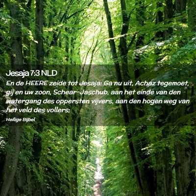 Picture 02 - Jesaja 7:3 NLD - En de HEERE zeide tot Jesaja: Ga nu uit, Achaz - Bible Verse Picture
