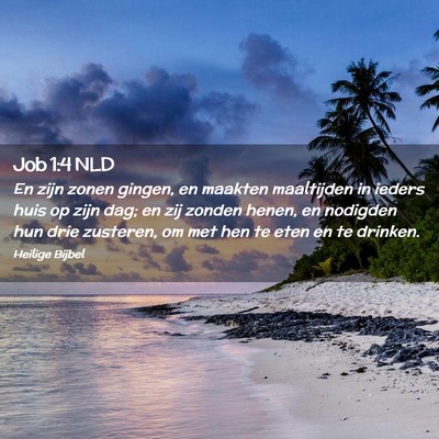 Picture 02 - Job 1:4 NLD - En zijn zonen gingen, en maakten maaltijden in - Bible Verse Picture
