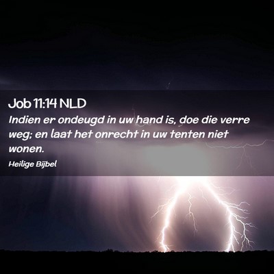 Picture 02 - Job 11:14 NLD - Indien er ondeugd in uw hand is, doe die verre - Bible Verse Picture