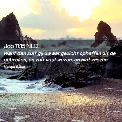 Picture 02 - Job 11:15 NLD - Want dan zult gij uw aangezicht opheffen uit de - Bible Verse Picture