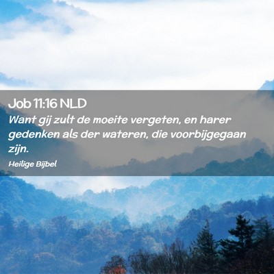 Picture 02 - Job 11:16 NLD - Want gij zult de moeite vergeten, en harer - Bible Verse Picture