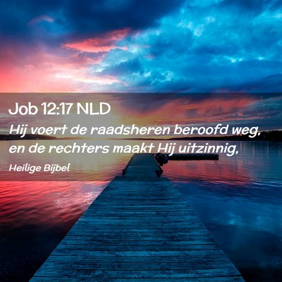 Picture 02 - Job 12:17 NLD - Hij voert de raadsheren beroofd weg, en de - Bible Verse Picture