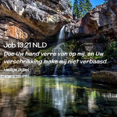 Picture 02 - Job 13:21 NLD - Doe Uw hand verre van op mij, en Uw verschrikking - Bible Verse Picture