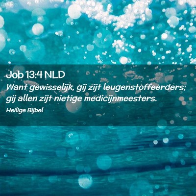 Picture 02 - Job 13:4 NLD - Want gewisselijk, gij zijt leugenstoffeerders; - Bible Verse Picture