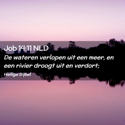 Picture 02 - Job 14:11 NLD - De wateren verlopen uit een meer, en een rivier - Bible Verse Picture