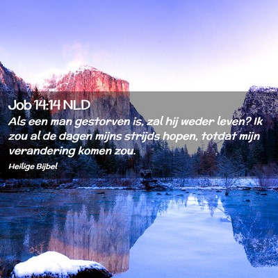 Picture 02 - Job 14:14 NLD - Als een man gestorven is, zal hij weder leven? Ik - Bible Verse Picture