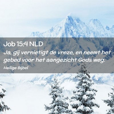 Picture 02 - Job 15:4 NLD - Ja, gij vernietigt de vreze, en neemt het gebed - Bible Verse Picture