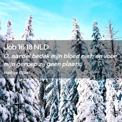 Picture 02 - Job 16:18 NLD - O, aarde! bedek mijn bloed niet; en voor mijn - Bible Verse Picture