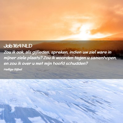 Picture 02 - Job 16:4 NLD - Zou ik ook, als gijlieden, spreken, indien uw - Bible Verse Picture