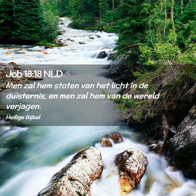 Picture 02 - Job 18:18 NLD - Men zal hem stoten van het licht in de - Bible Verse Picture
