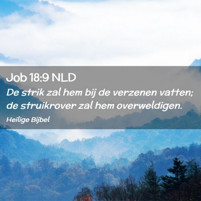 Picture 02 - Job 18:9 NLD - De strik zal hem bij de verzenen vatten; de - Bible Verse Picture
