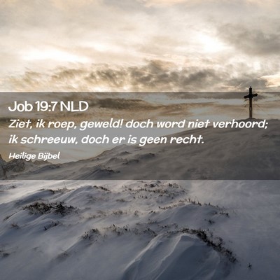Picture 02 - Job 19:7 NLD - Ziet, ik roep, geweld! doch word niet verhoord; - Bible Verse Picture