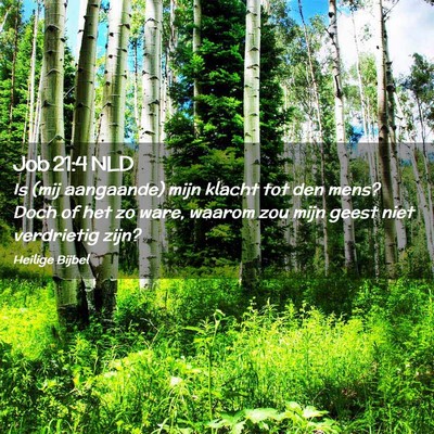 Picture 02 - Job 21:4 NLD - Is (mij aangaande) mijn klacht tot den mens? Doch - Bible Verse Picture