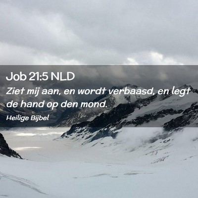 Picture 02 - Job 21:5 NLD - Ziet mij aan, en wordt verbaasd, en legt de hand - Bible Verse Picture