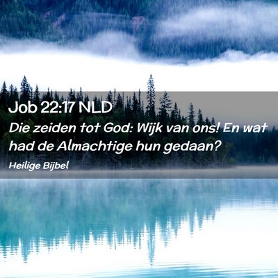 Picture 02 - Job 22:17 NLD - Die zeiden tot God: Wijk van ons! En wat had de - Bible Verse Picture