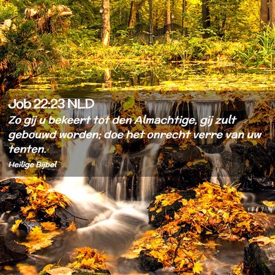 Picture 02 - Job 22:23 NLD - Zo gij u bekeert tot den Almachtige, gij zult - Bible Verse Picture