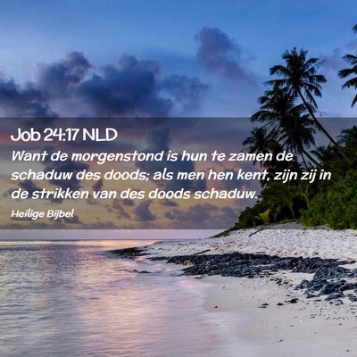 Picture 02 - Job 24:17 NLD - Want de morgenstond is hun te zamen de schaduw - Bible Verse Picture