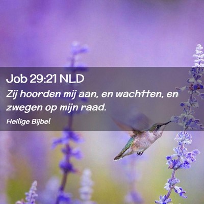 Picture 02 - Job 29:21 NLD - Zij hoorden mij aan, en wachtten, en zwegen op - Bible Verse Picture