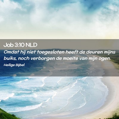 Picture 02 - Job 3:10 NLD - Omdat hij niet toegesloten heeft de deuren mijns - Bible Verse Picture